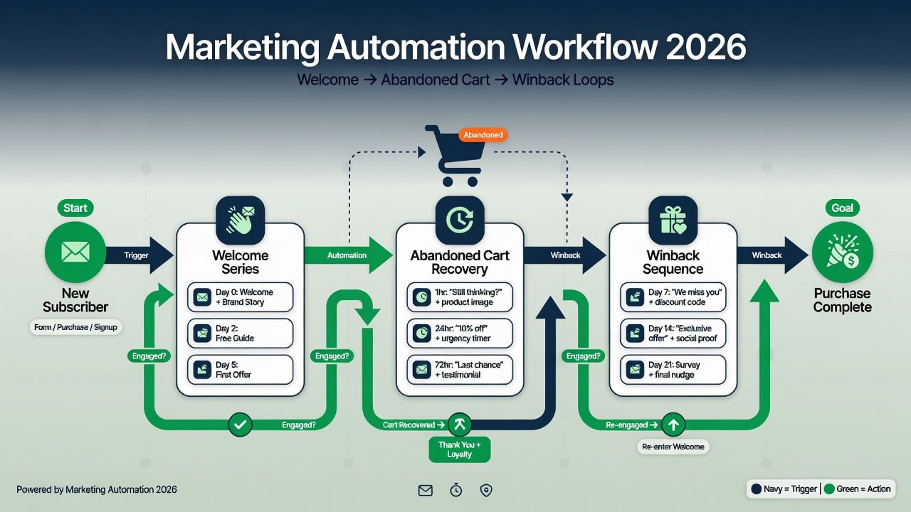 Automation cho SME 2026 — minh họa Marketing Automation cho SME Việt Nam, Knowledge Hub MYB Media 2026