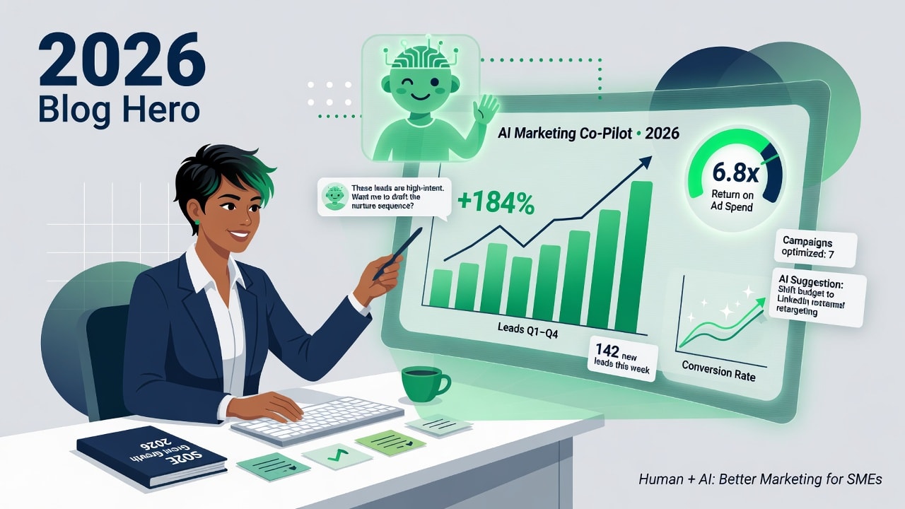 AI Marketing cho SME Việt — minh họa AI Marketing cho SME Việt Nam, Knowledge Hub MYB Media 2026