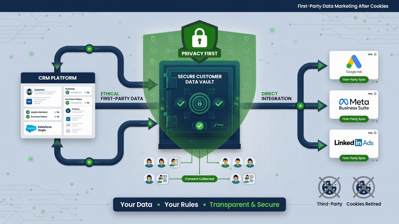 First-party data sau cookie — minh họa First-party Data cho SME Việt Nam, Knowledge Hub MYB Media 2026