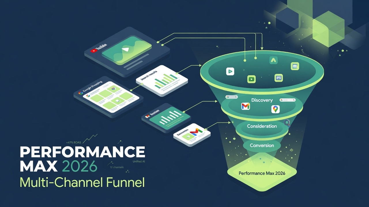 Google Performance Max 2026 — minh họa Performance Max cho SME Việt Nam, Knowledge Hub MYB Media 2026