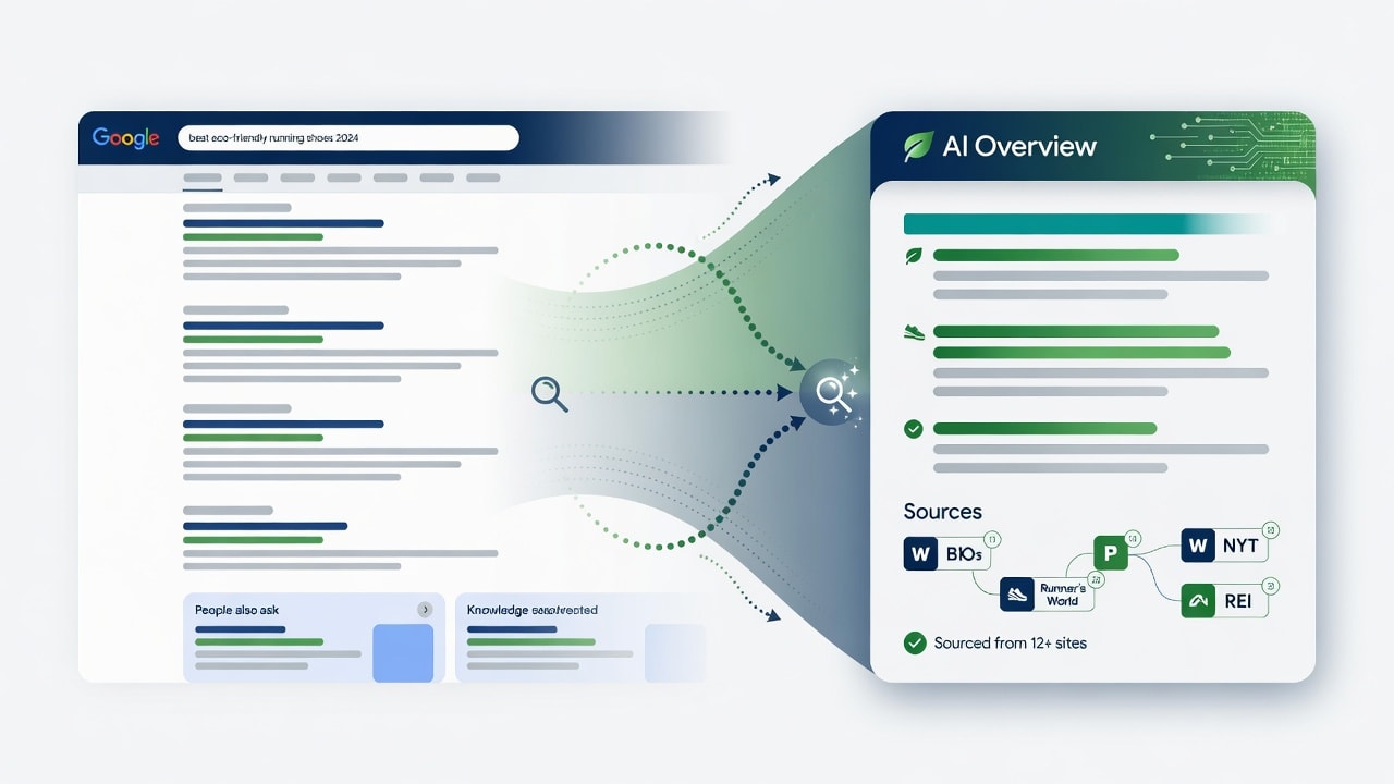 Tối ưu Google AI Overview — minh họa AI Overview cho SME Việt Nam, Knowledge Hub MYB Media 2026