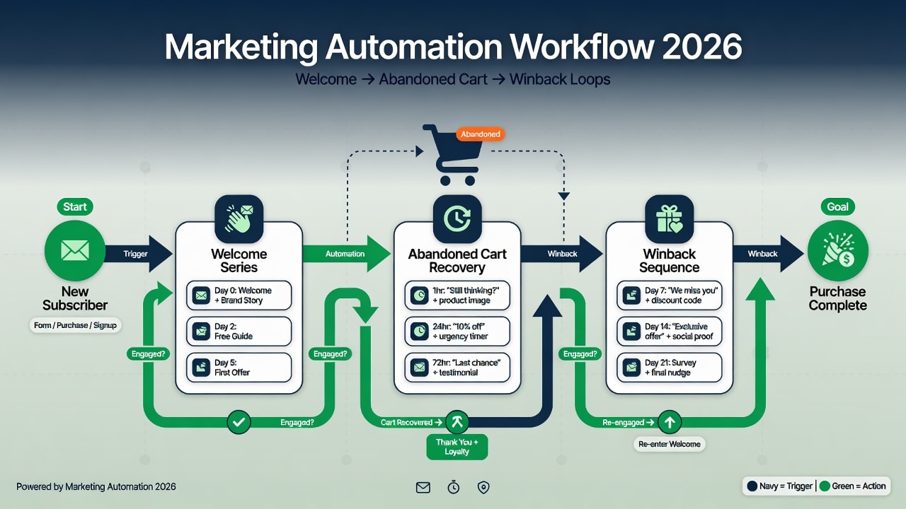 Automation cho SME 2026 — minh họa Marketing Automation cho SME Việt Nam, Knowledge Hub MYB Media 2026