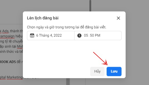 lên lịch đăng bài trên fanpage
